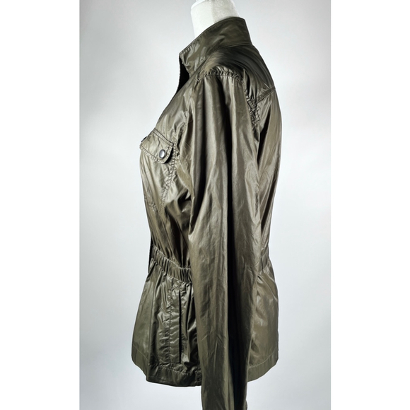 THEORY womans Windbreaker Military Green Jacket Size S - Picture 11 of 12